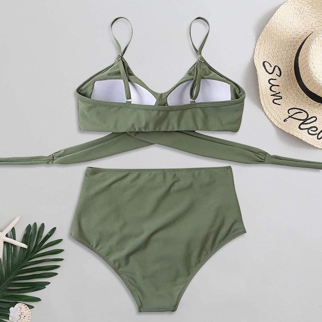 Floral Print Twist Front High-Waisted Bikini Set