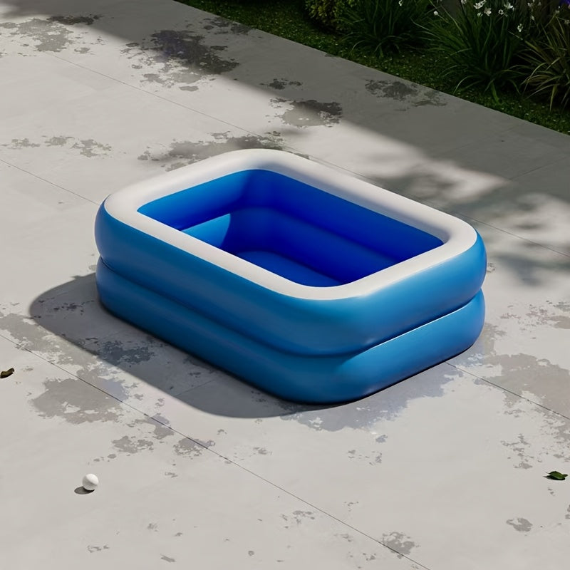Inflatable Rectangular Family Swimming Pool with 3-Ring Design