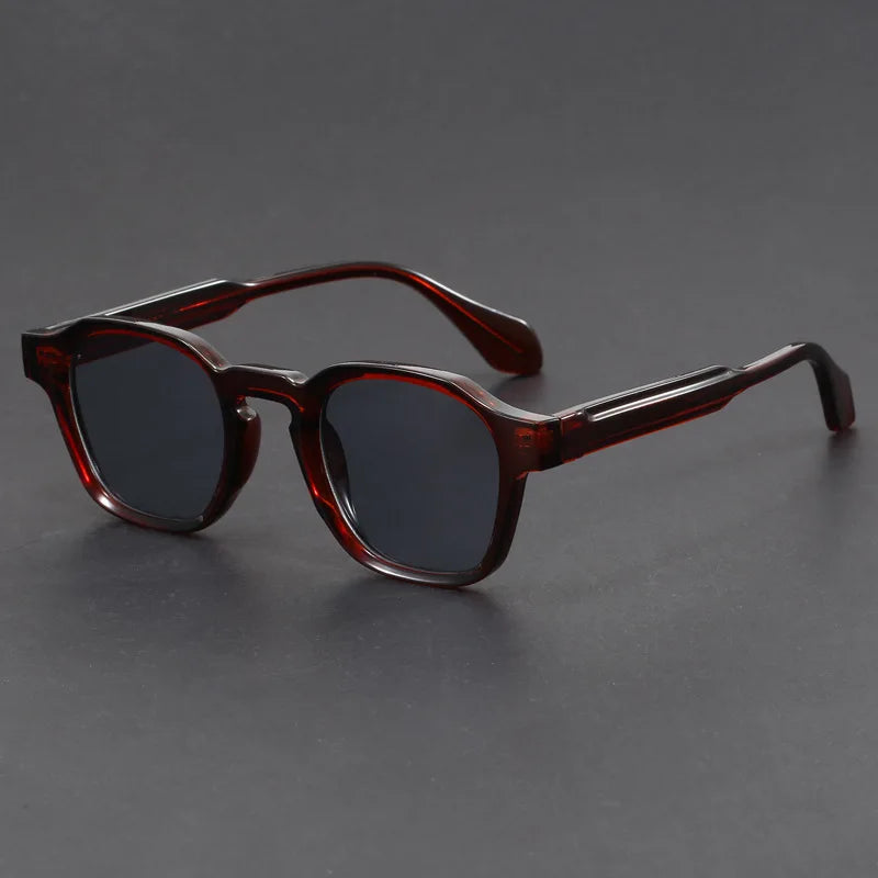 Women's Square Retro Acetate Frame Sunglasses