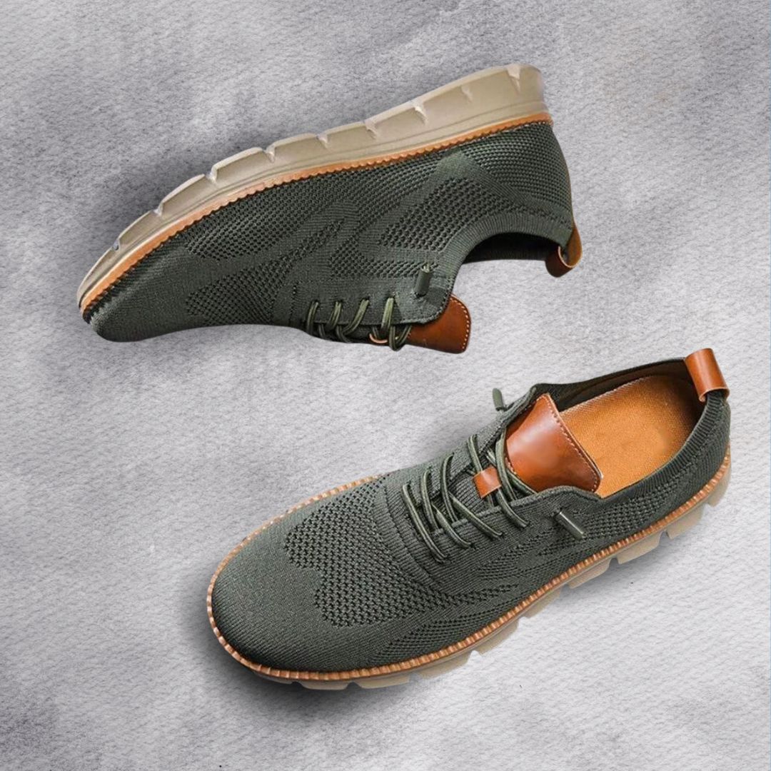 Men's Knit Lace-Up Sneakers with Chunky Sole