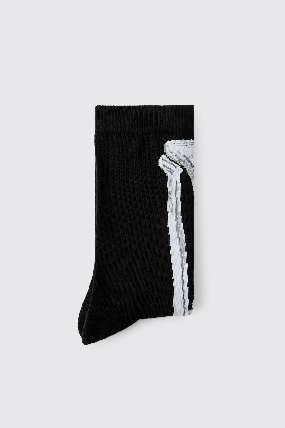Men's Halloween Skeleton Bone Print Crew Socks