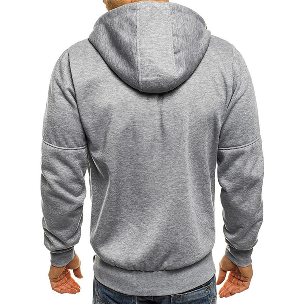 Sweat à capuche pour homme entièrement zippé avec poches zippées contrastantes