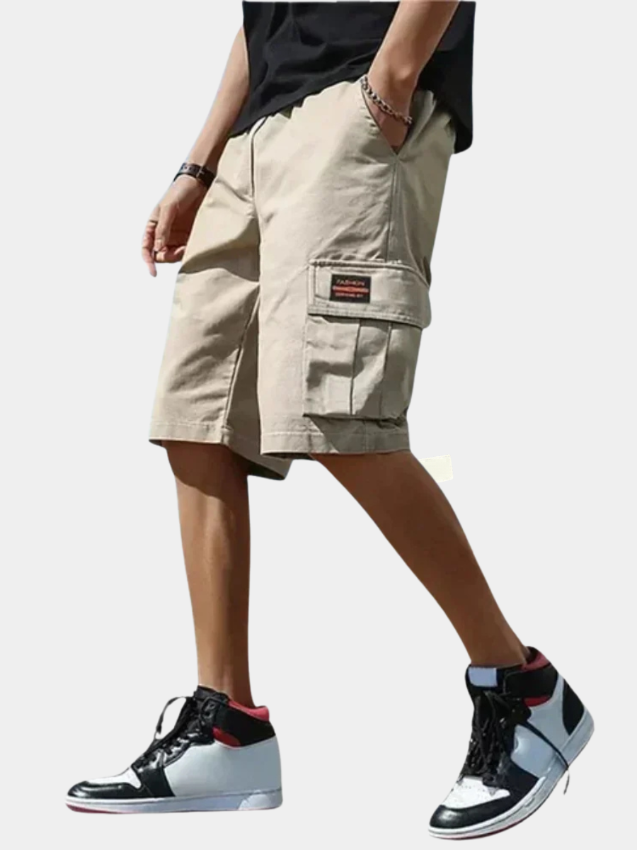 Loose Fit Cargo Shorts with Flap Pocket Detail