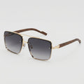 Lunettes de soleil carrées sans monture avec double pont