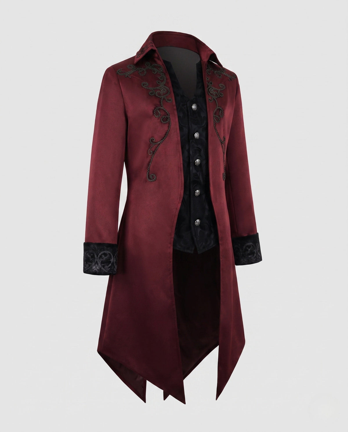 Women's Embroidered Victorian Tailcoat with Waistcoat Front