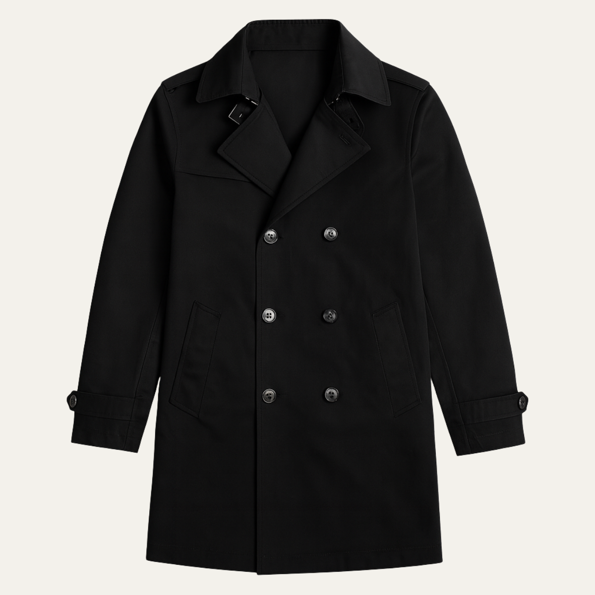 Men's Double-Breasted Longline Trench Coat