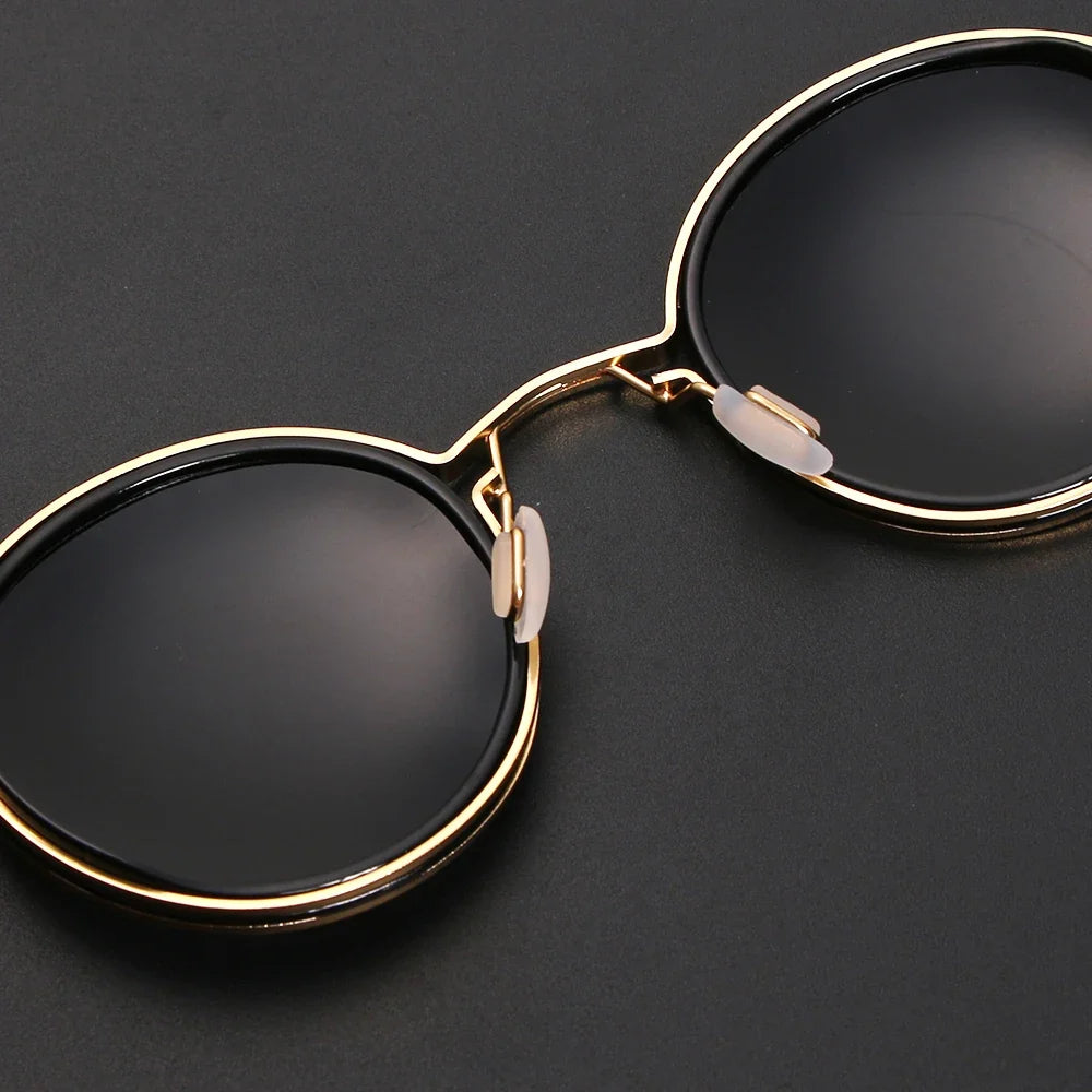 Women's Round Vintage Metal Frame Sunglasses