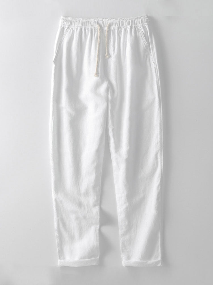 Linen Blend Shirt and Drawstring Trousers Co-Ord Set