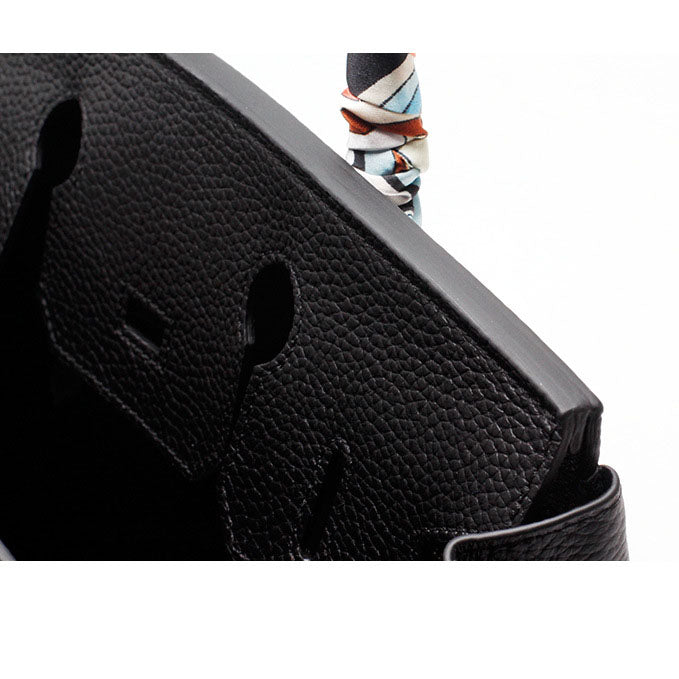 Structured Turn-Lock Tote Bag with Padlock Detail