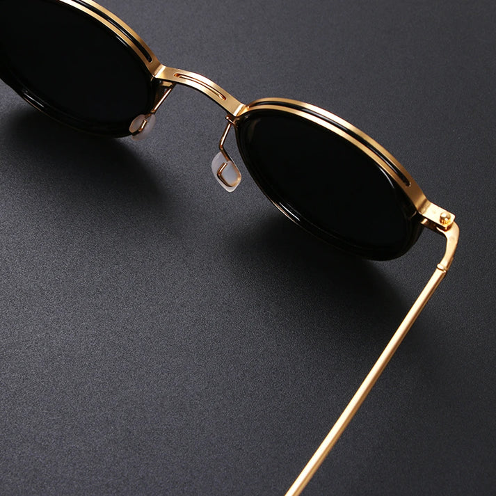 Lunettes de soleil steampunk vintage à monture ronde en métal