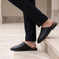 Men's Leather Slip-On Mule Loafers