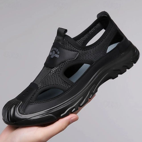 Sandales de sport pour homme en maille respirante à bout fermé