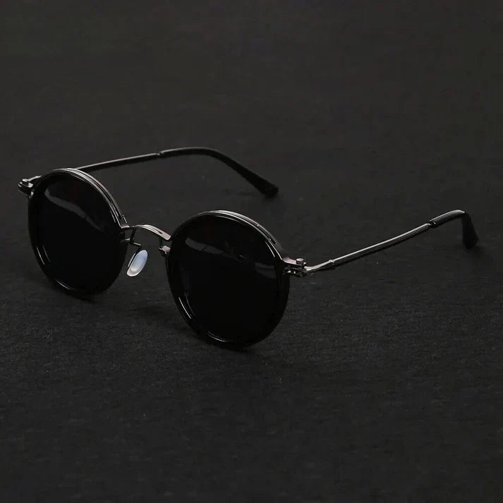 Lunettes de soleil steampunk vintage à monture ronde en métal