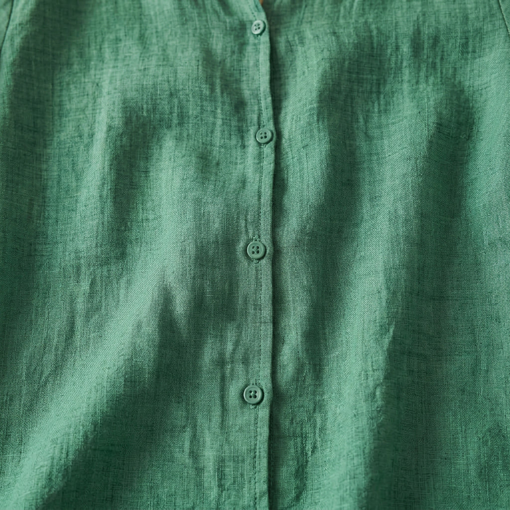 Women’s Short Sleeve Button Blouse – Scalloped Collar Lightweight Shirt