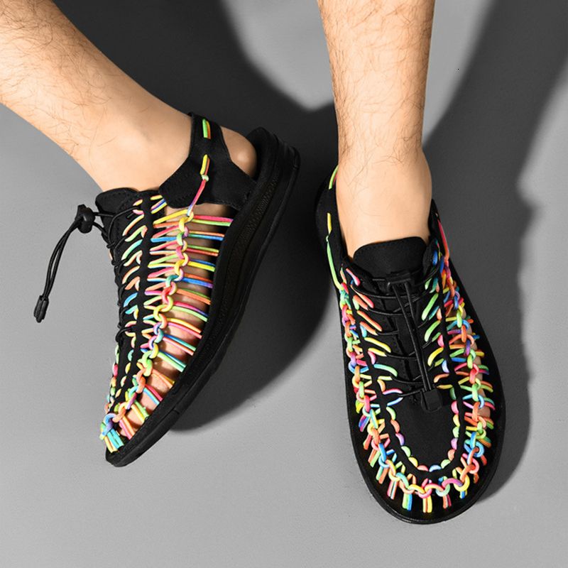 Woven Cord Closed-Toe Sport Sandals with Grip Sole