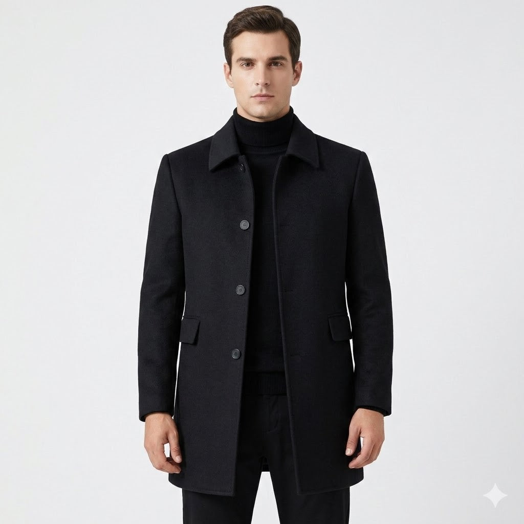 Men's Notch Collar Longline Coat