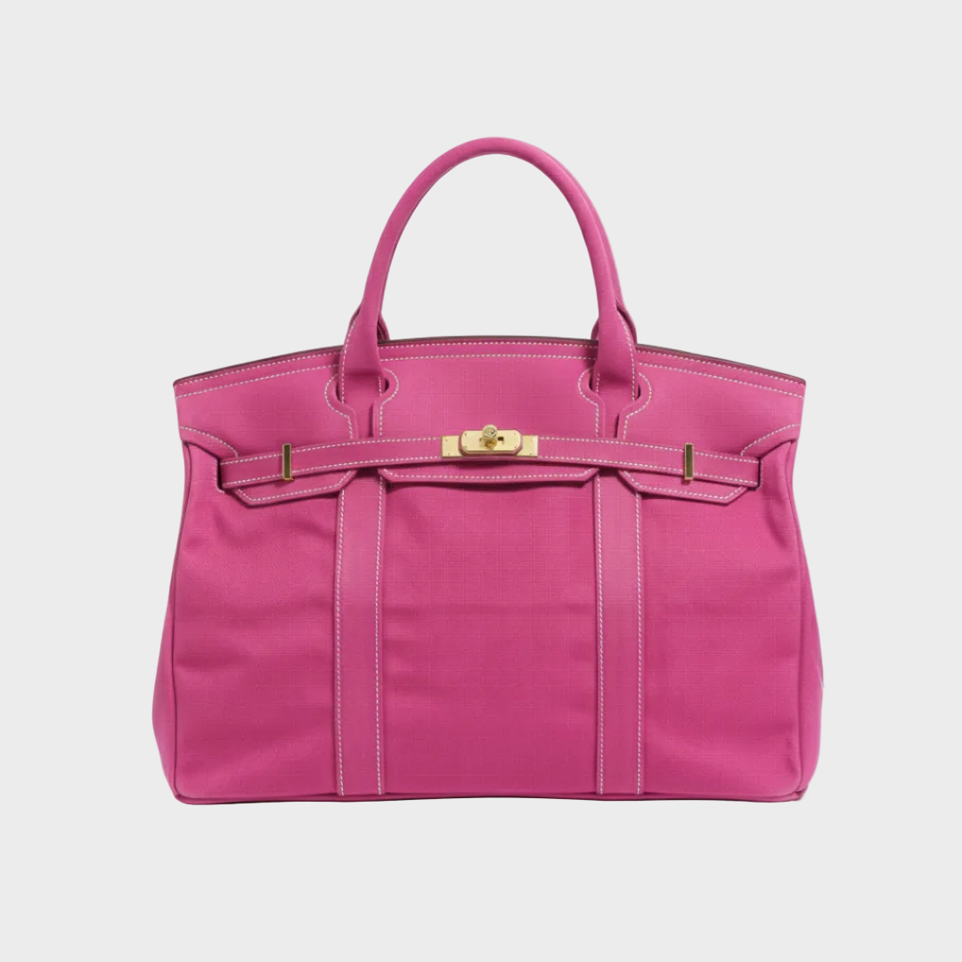 Women's Canvas Turn-Lock Top Handle Tote Bag