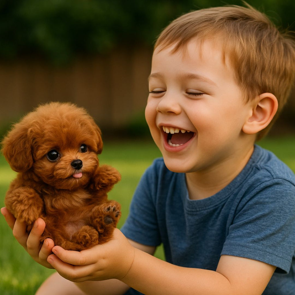Realistic Plush Toy Poodle Puppy with Soft Fur