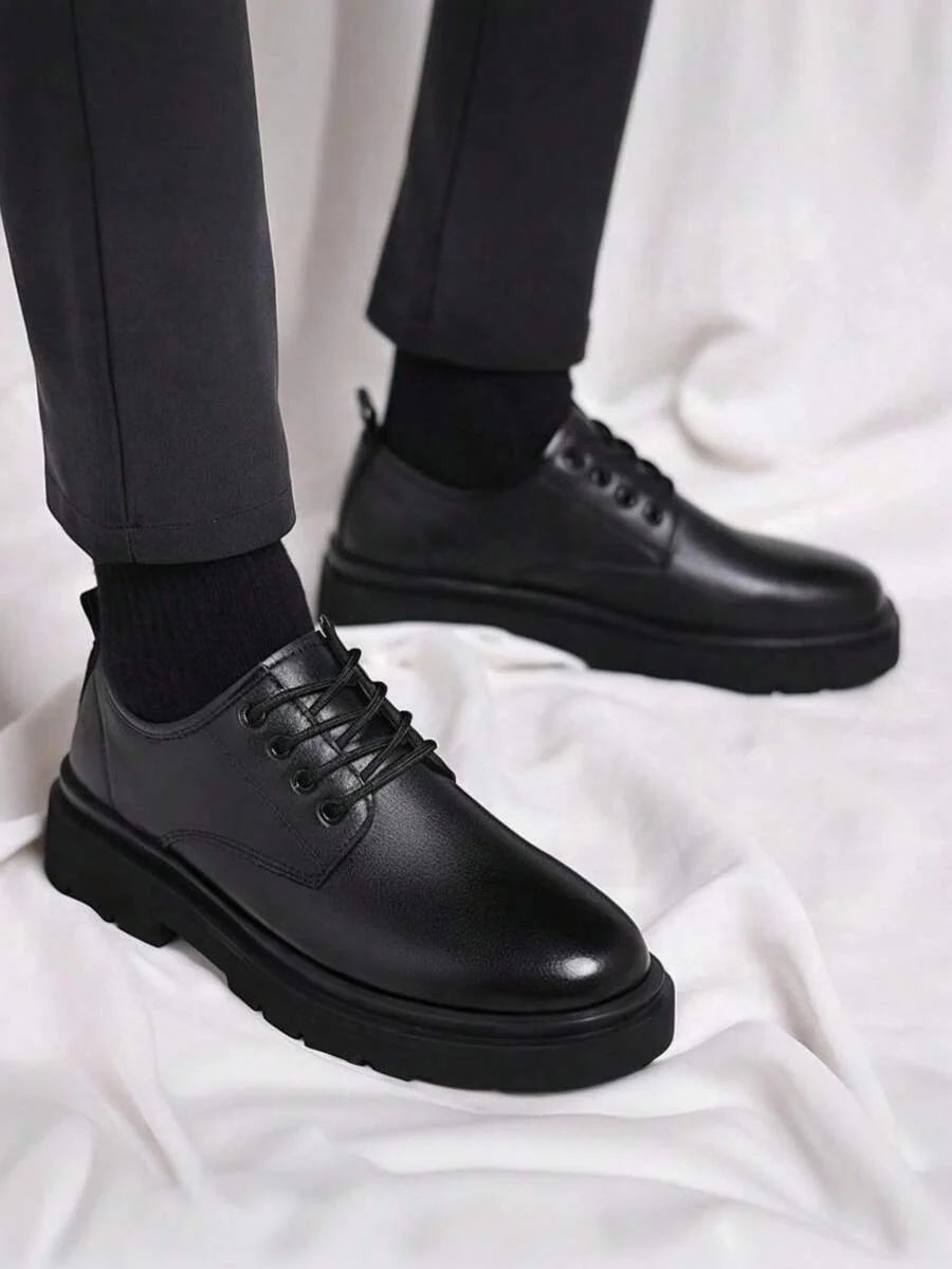 Men's Chunky Sole Leather Derby Shoes