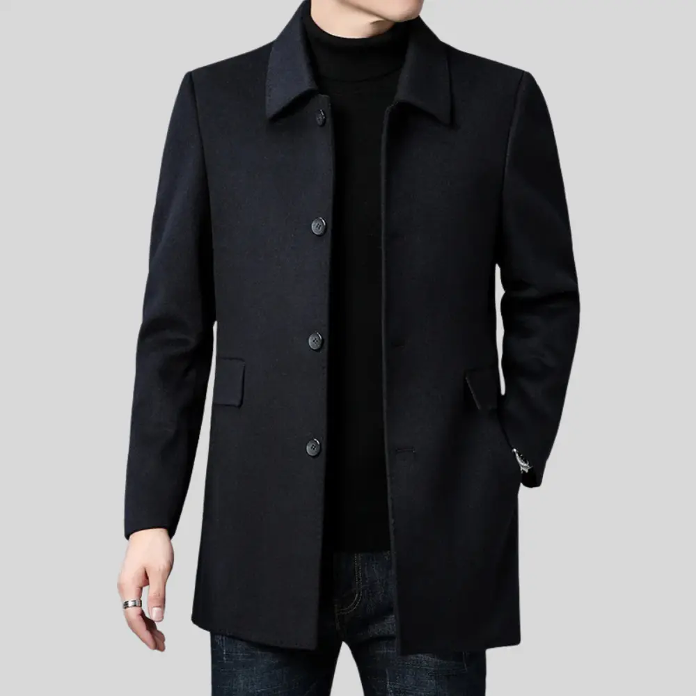 Men's Notch Collar Longline Coat