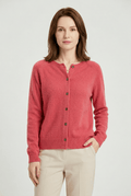 Women's Round Neck Button-Up Knit Cardigan