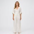 Jumpsuit – Wrap Front Wide Leg Belted Style