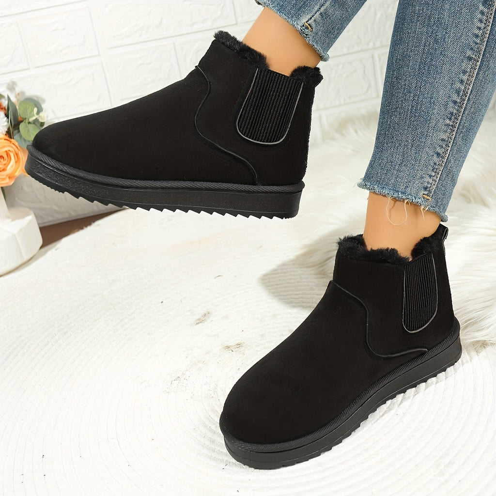 Women's Faux Fur Lined Slip-On Snow Boots