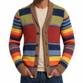 Gilet en maille pour homme à col châle rayé