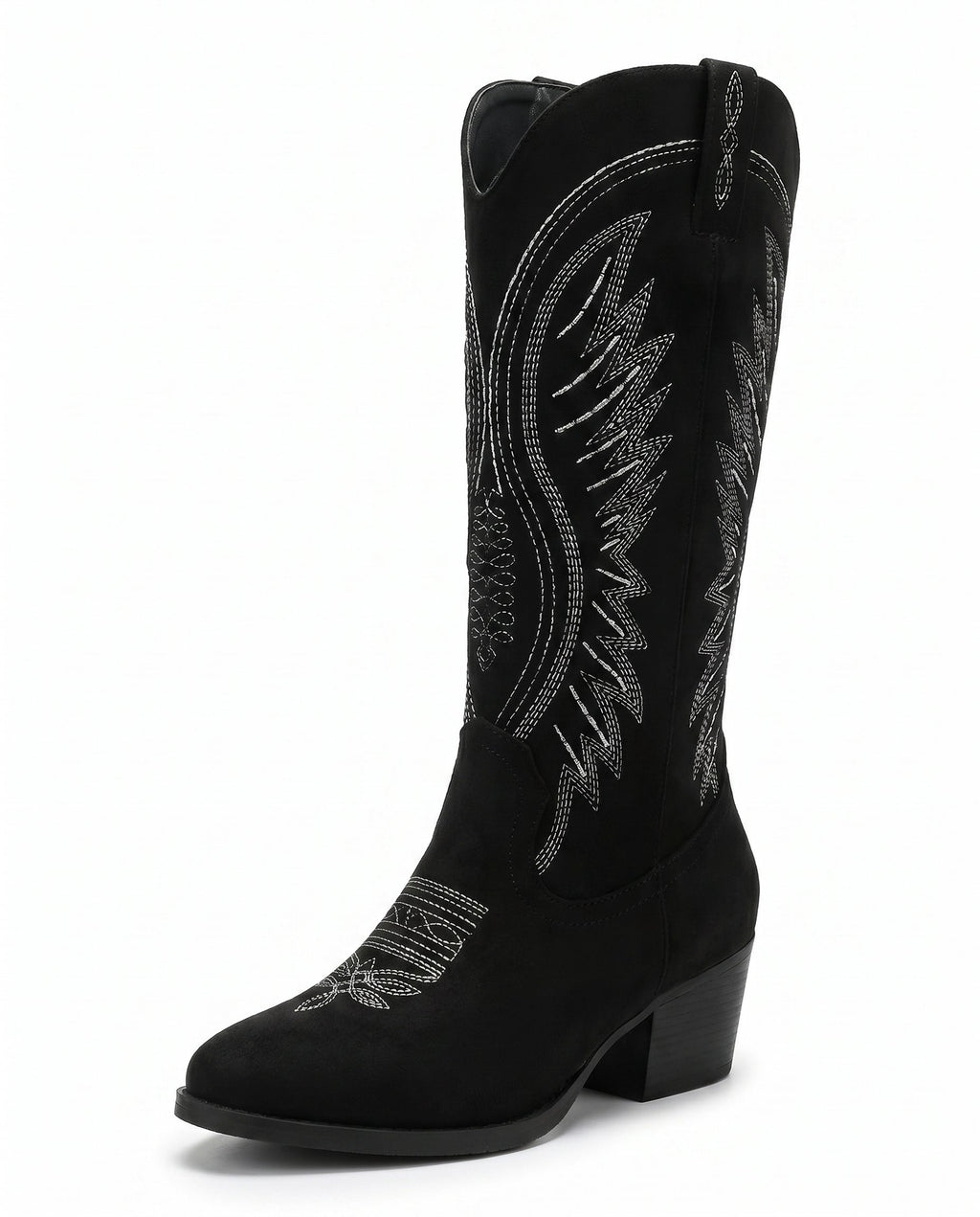 Bottes western brodées montantes jusqu’au genou pour femme