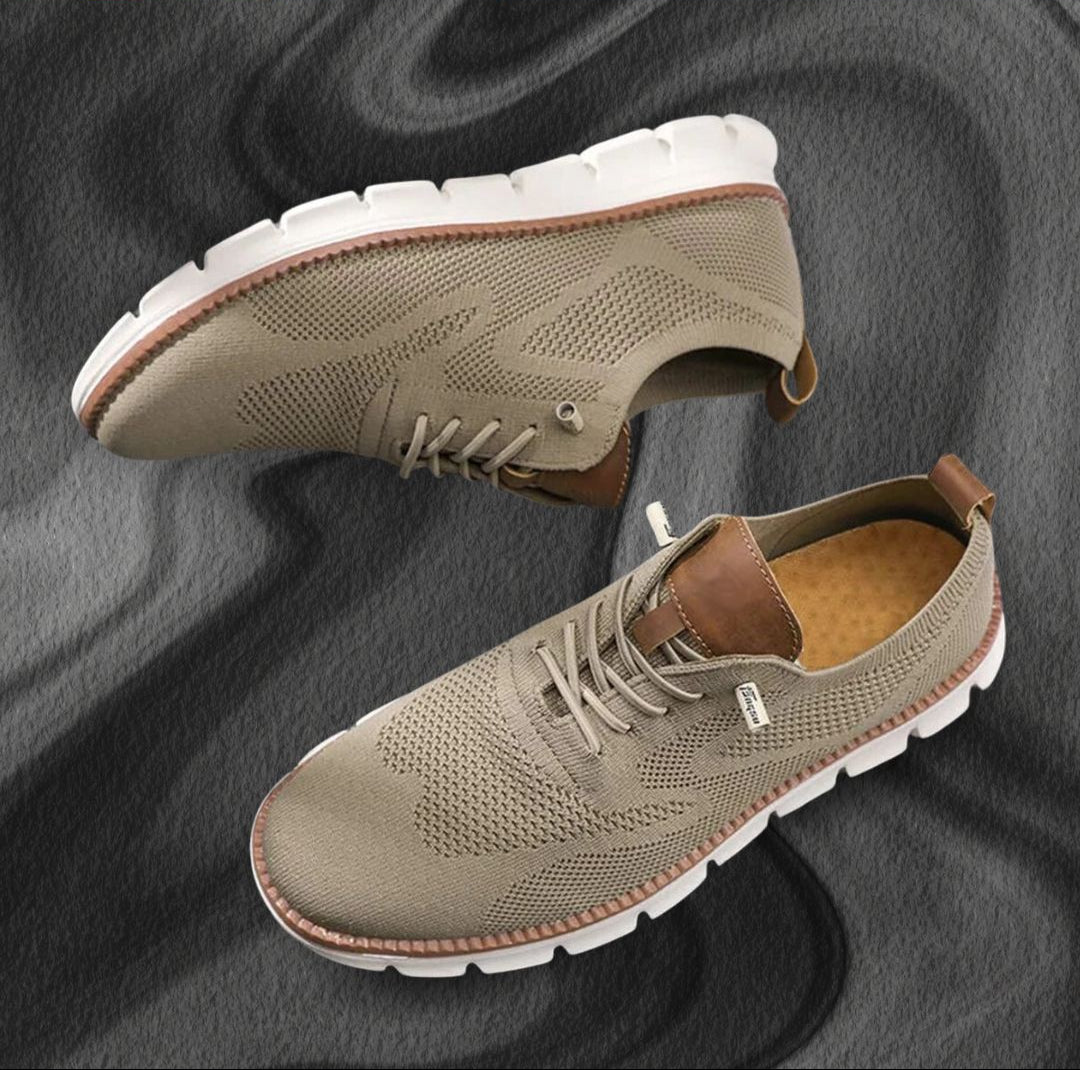 Men's Knit Lace-Up Sneakers with Chunky Sole