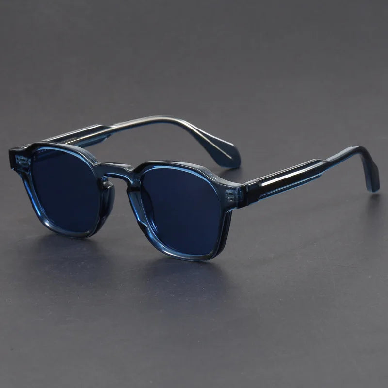 Women's Square Retro Acetate Frame Sunglasses
