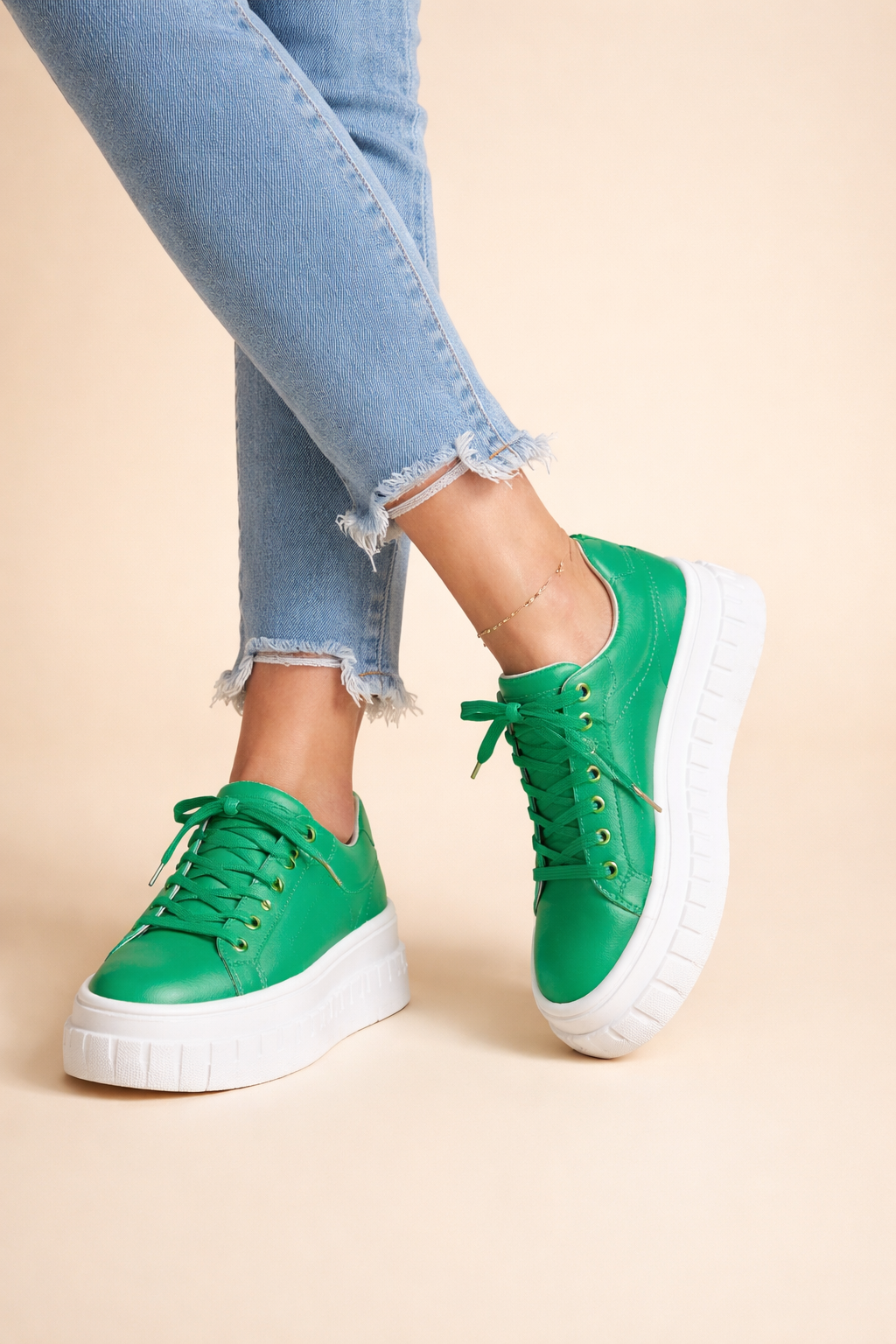 Women's Chunky Platform Lace-Up Sneakers