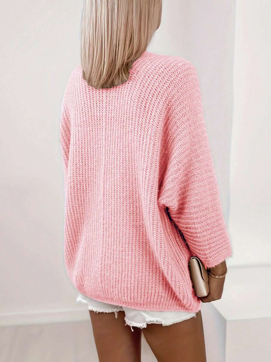 Women's Ribbed Knit Open Front Longline Cardigan