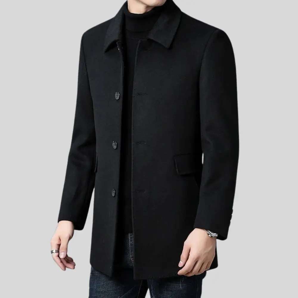Men's Notch Collar Longline Coat