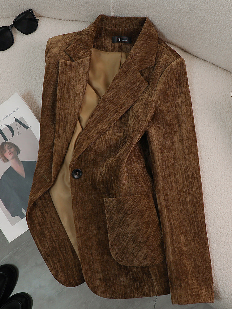 Women's Single-Button Blazer with Patch Pocket
