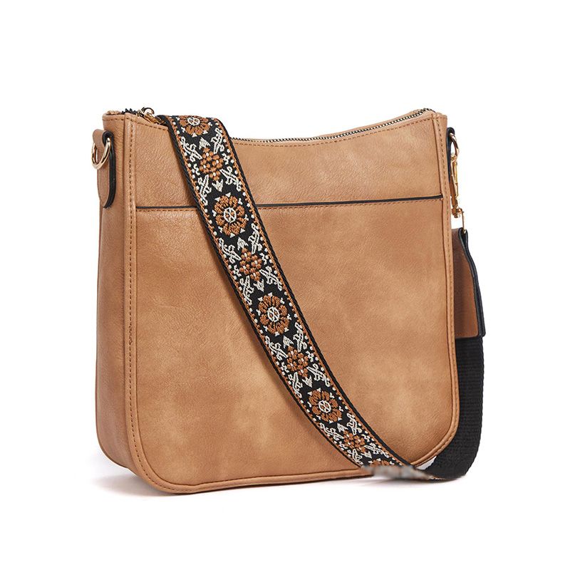 Crossbody Bag with Woven Jacquard Strap