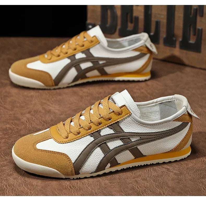 Retro Stripe Lace-Up Casual Sneakers