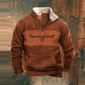 Sweat-shirt vintage pour homme à imprimé aztèque, demi-zip