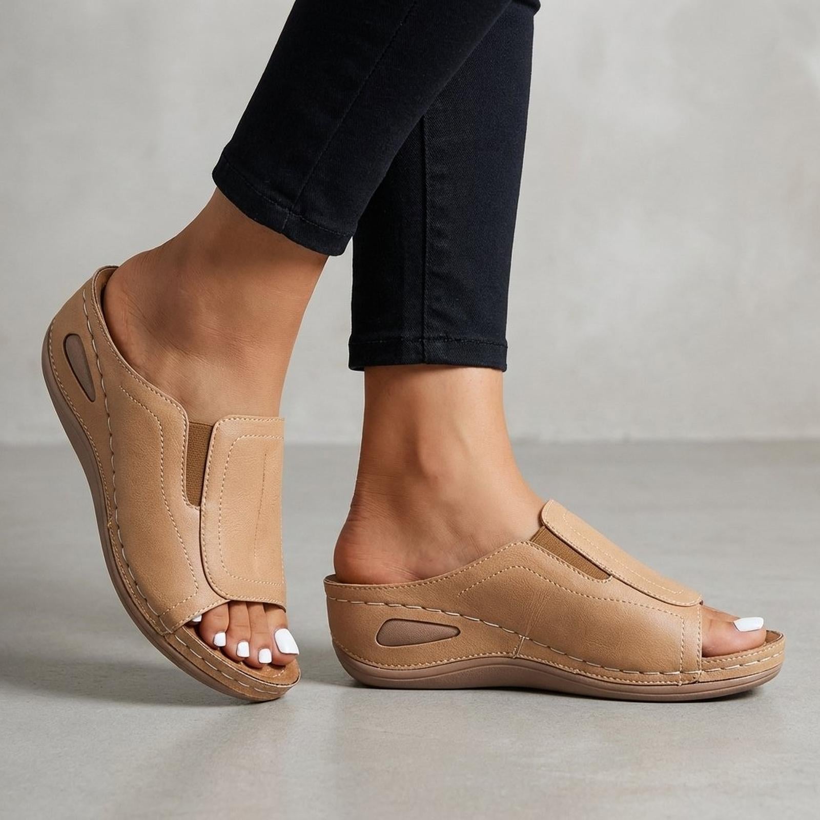 Open Toe Slip-On Orthopedic Wedge Sandals