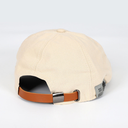 Cotton Newsboy Flat Cap with Adjustable Leather Strap