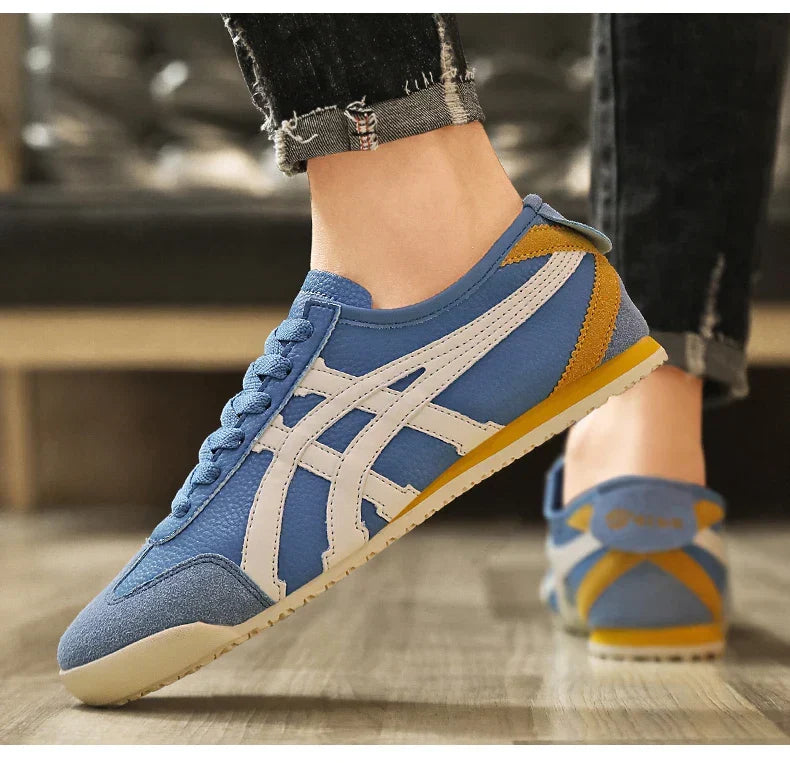 Retro Stripe Lace-Up Casual Sneakers