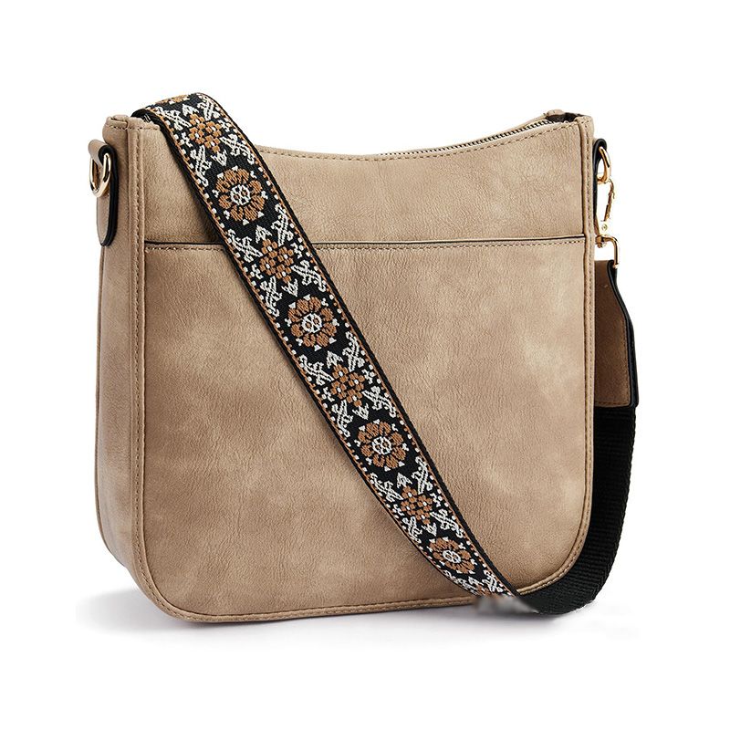 Crossbody Bag with Woven Jacquard Strap