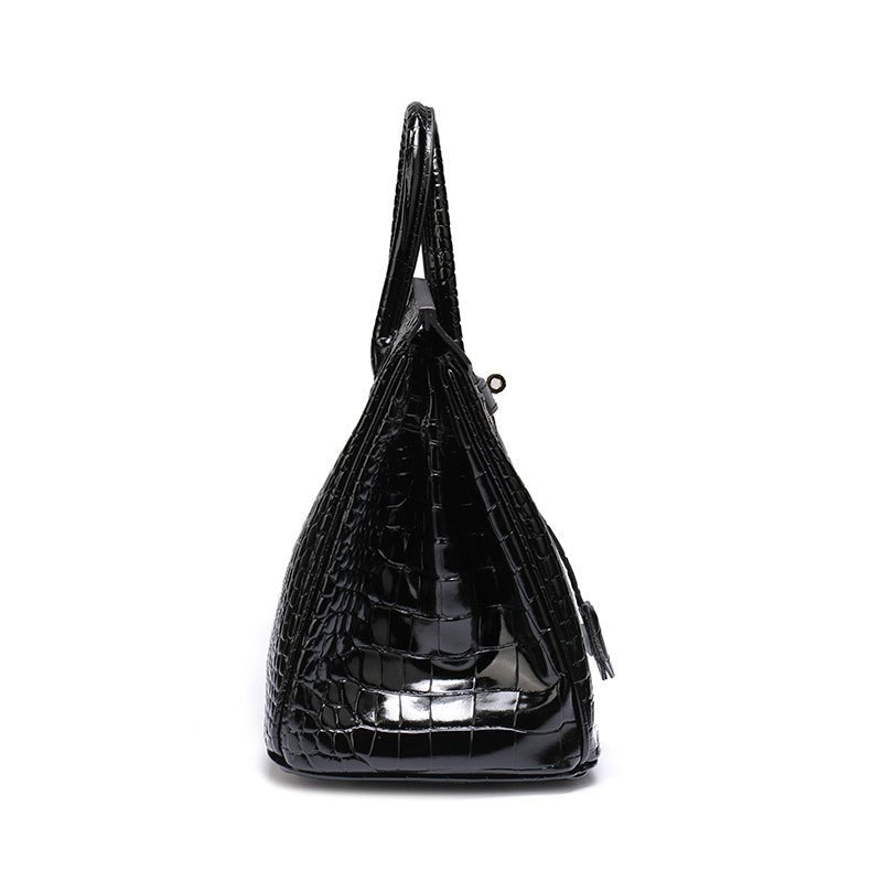 Structured Turn-Lock Tote Bag with Padlock Detail