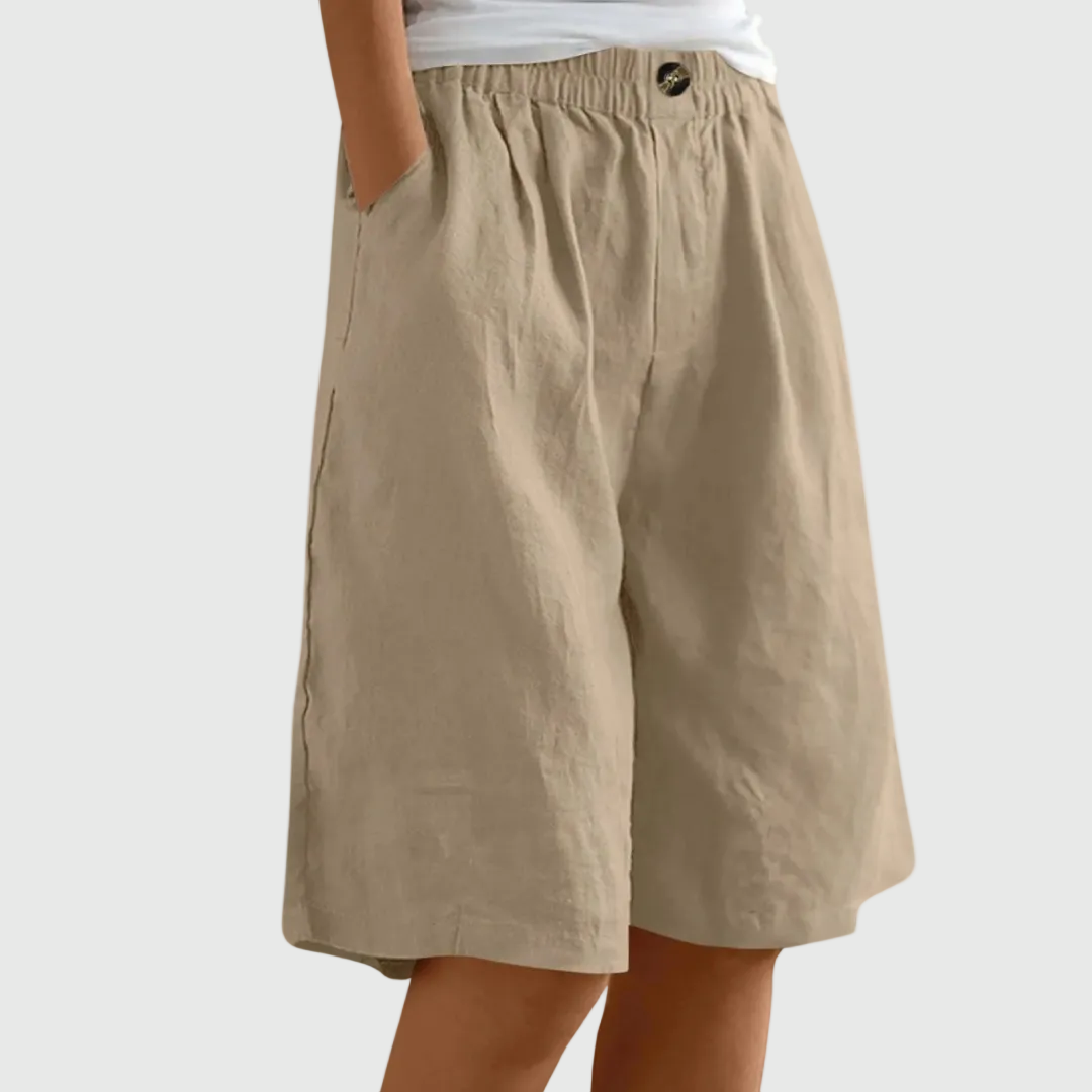 Short bermuda ample à jambes larges avec taille élastique