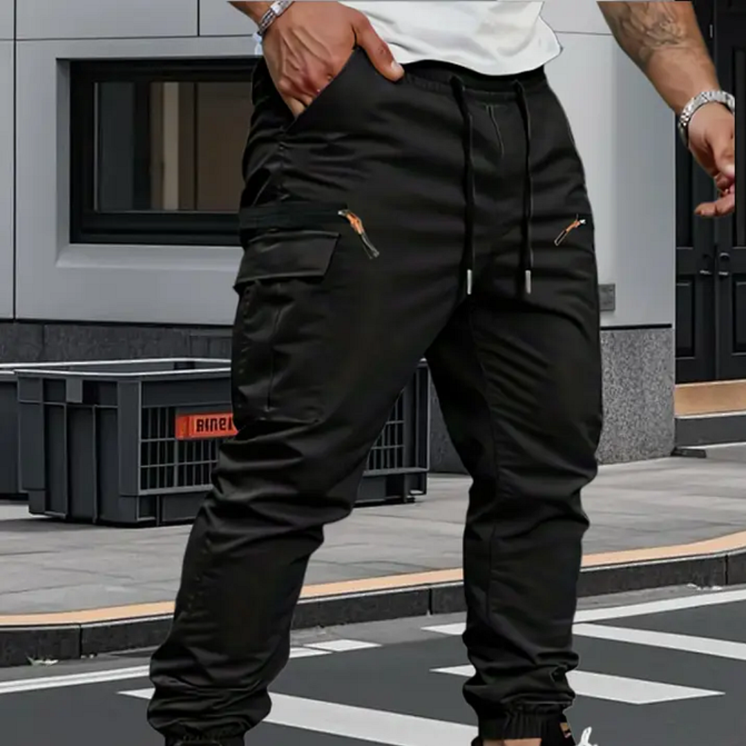 Pantalon cargo jogger avec détails de poches zippées