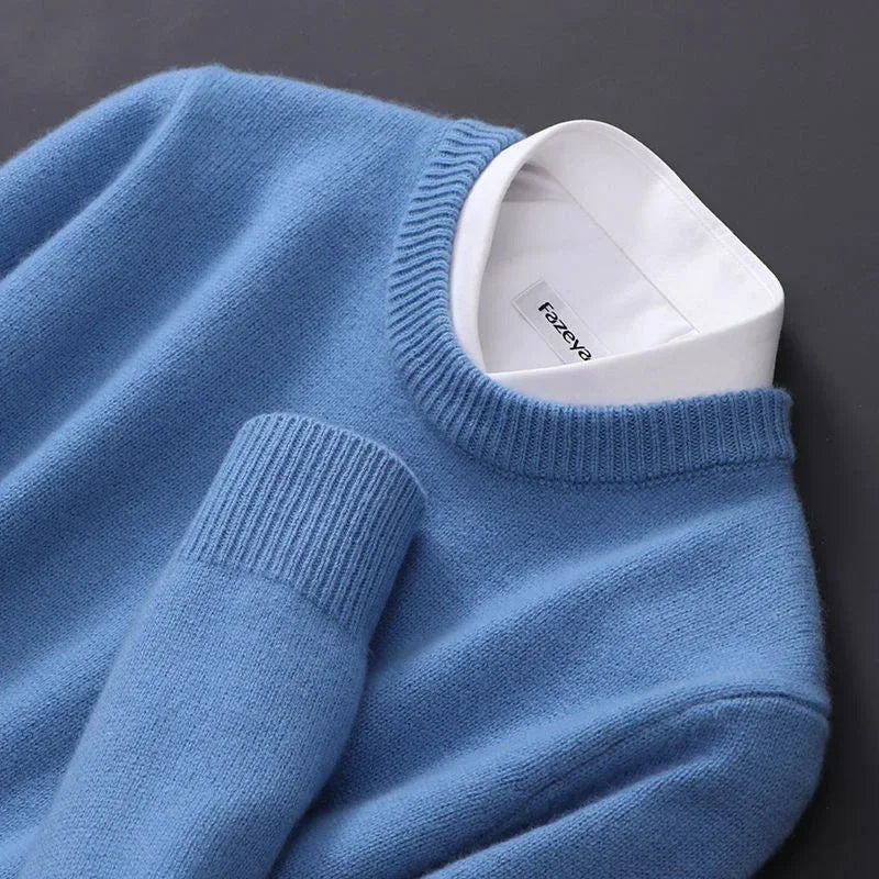 Men's Fine Knit Crewneck Pullover Sweater