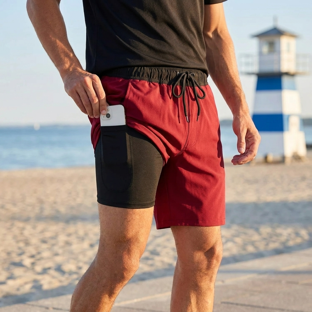 2-in-1 Athletic Shorts with Built-In Compression Liner
