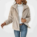 Veste polaire zippée à la texture moelleuse pour femme