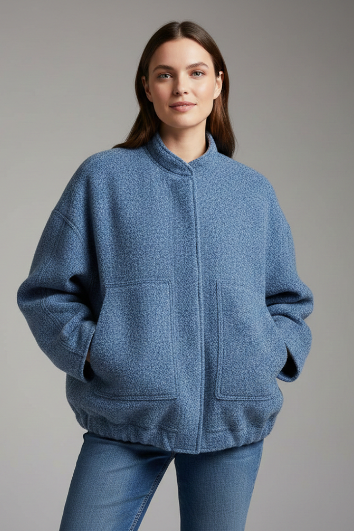 Women's Oversized Wool-Look Bomber Jacket