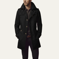 Men's Double-Breasted Longline Trench Coat